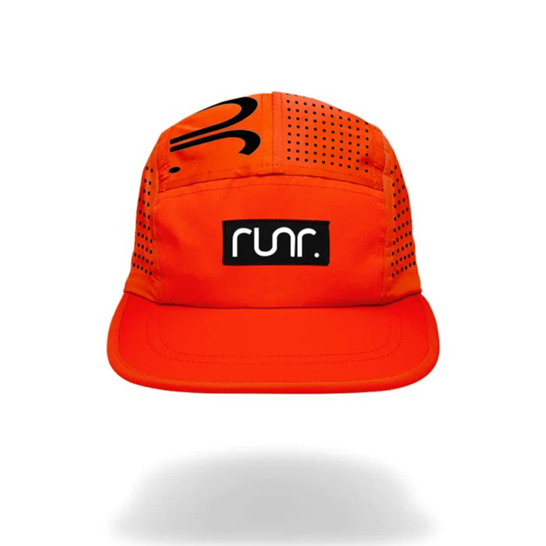Runr Lumos Reflective Technical Running Hat - Midnight Orange