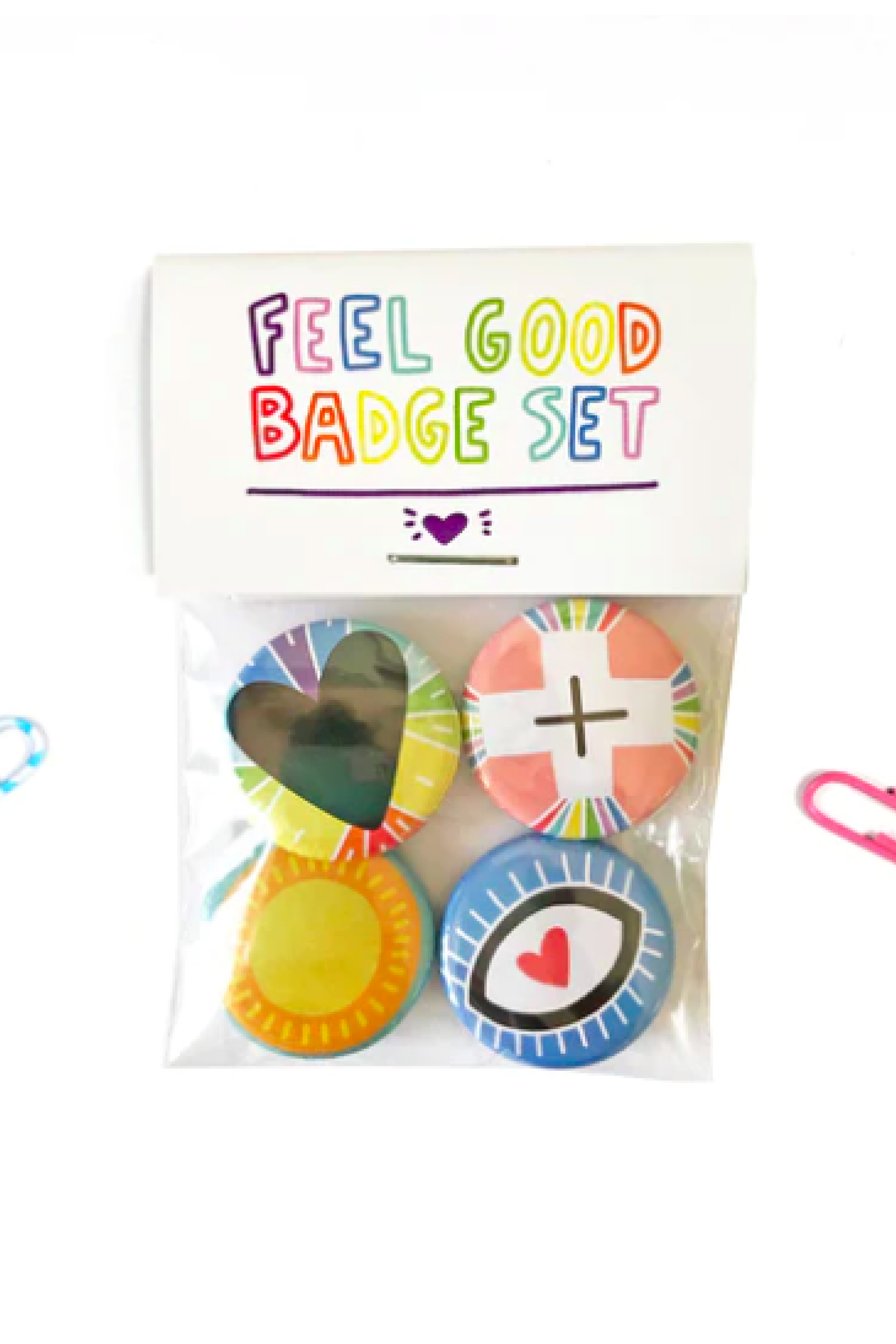 Feel Good Positivity Badges - set of 4