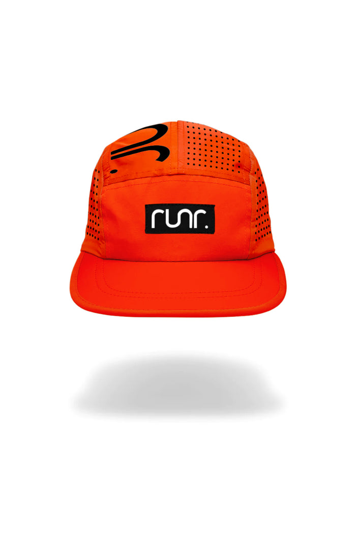 Runr Lumos Midnight Orange Technical Running Hat