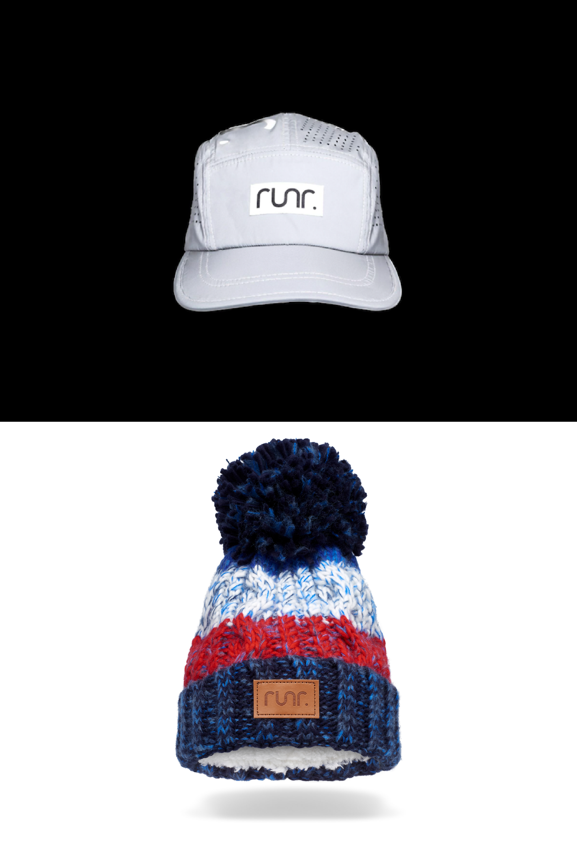Runr Lumos Reflective Running Hat & Vermont Winter Bobble Hat Bundle