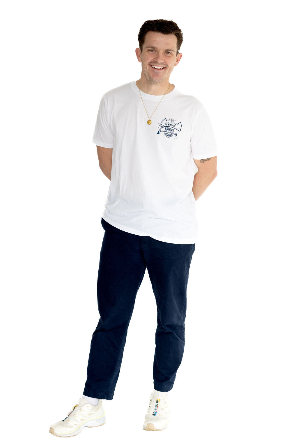 Men's Classic Leave Nothing But Footprints Runr T-Shirt in White