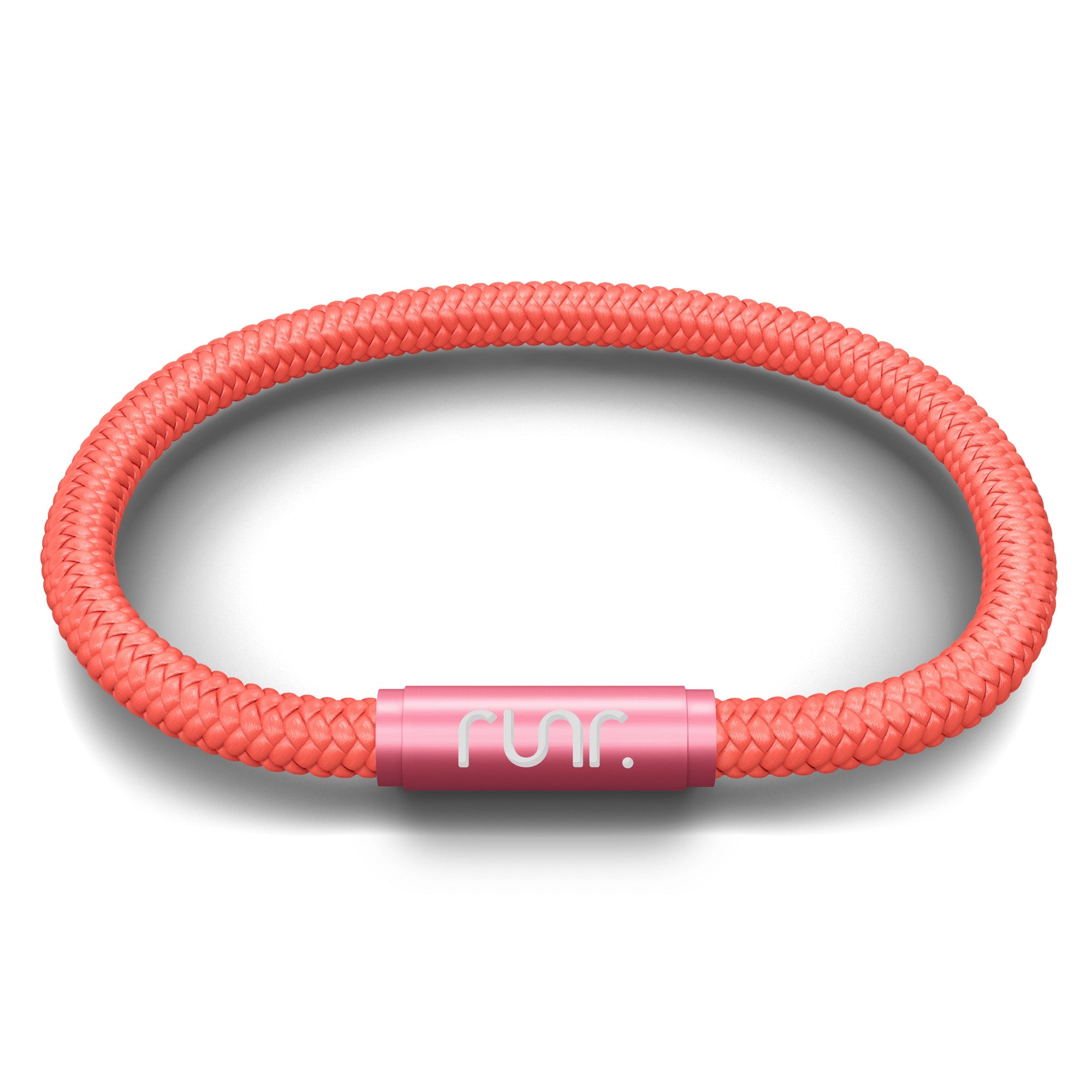 RUNR OceanYarn NOTCH Bracelet - Coral with Pink Clasp