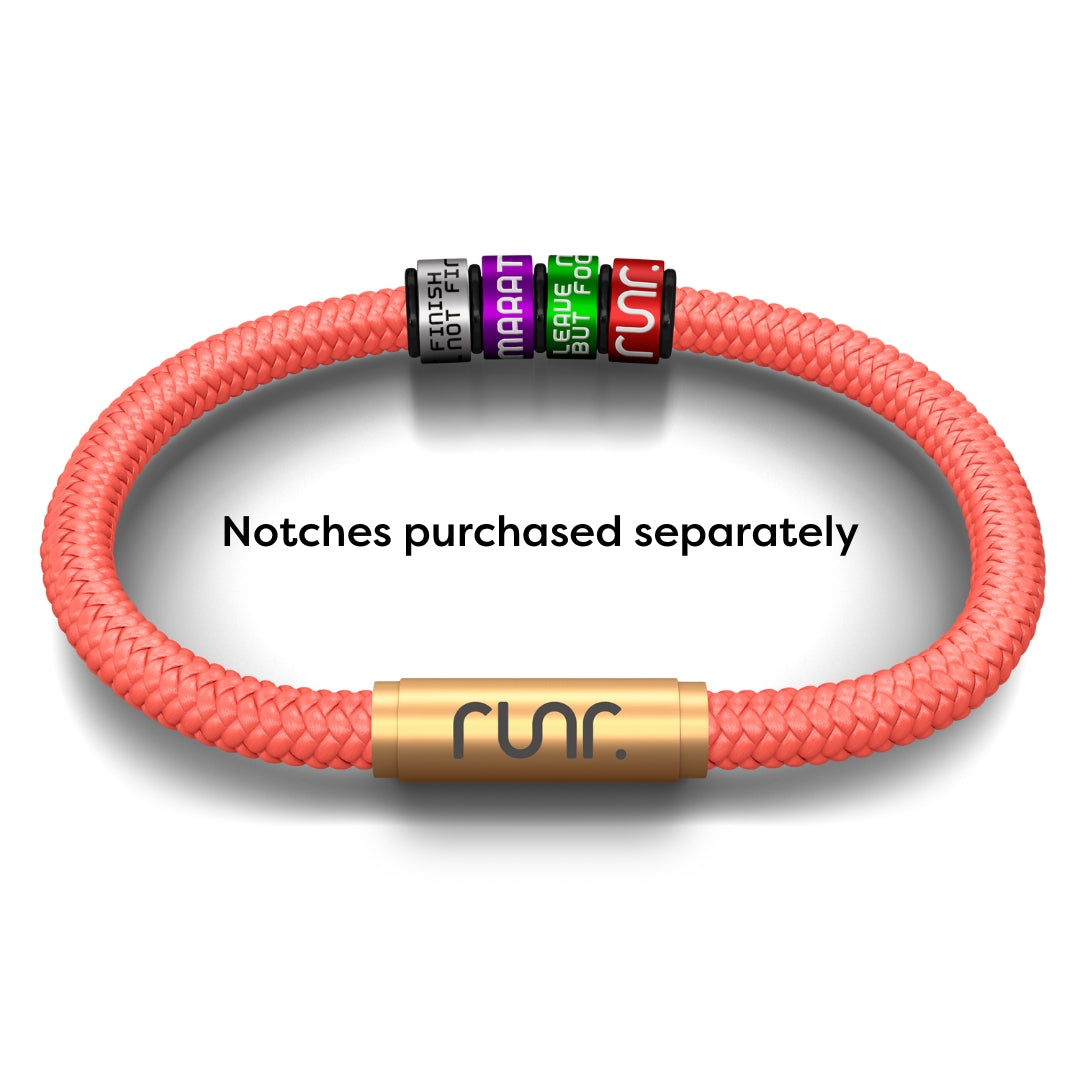 RUNR OceanYarn NOTCH Bracelet - Coral with Brass Clasp