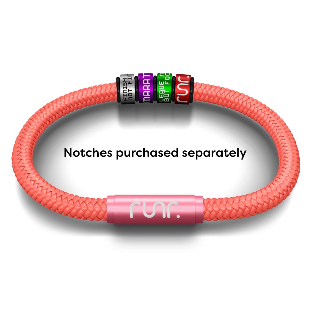 RUNR OceanYarn NOTCH Bracelet - Coral with Pink Clasp