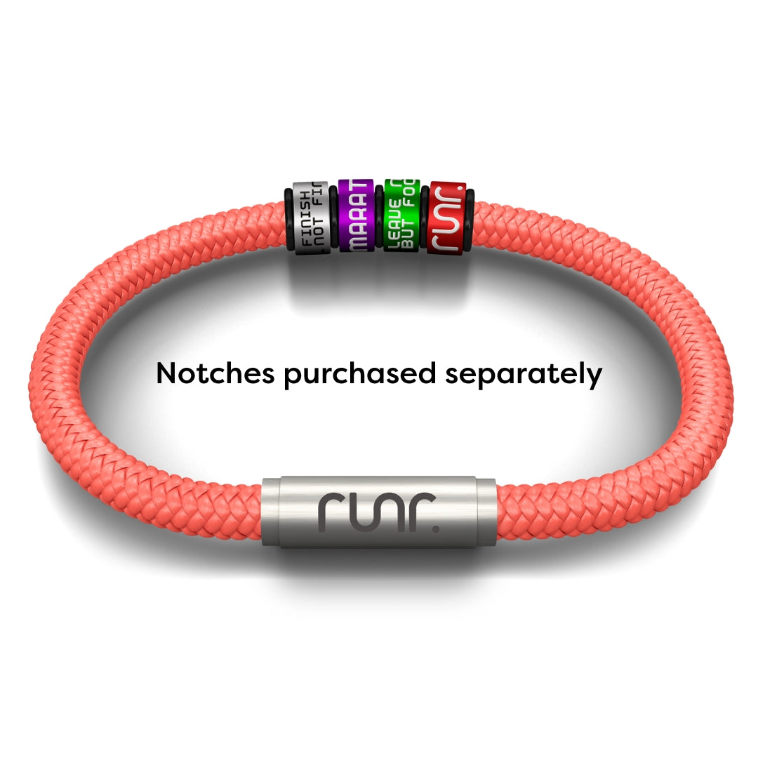 RUNR OceanYarn NOTCH Bracelet - Coral with Stainless Steel Clasp