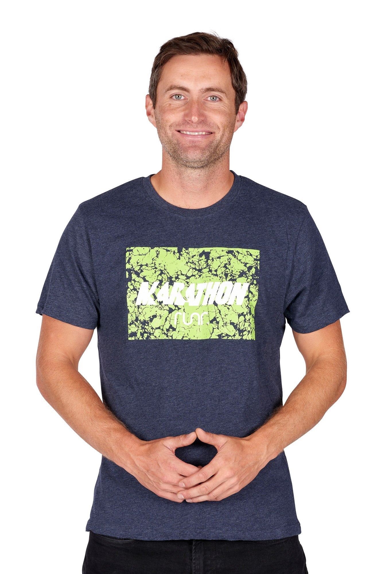 Men's Marathon Runr T-Shirts - Navy/Green