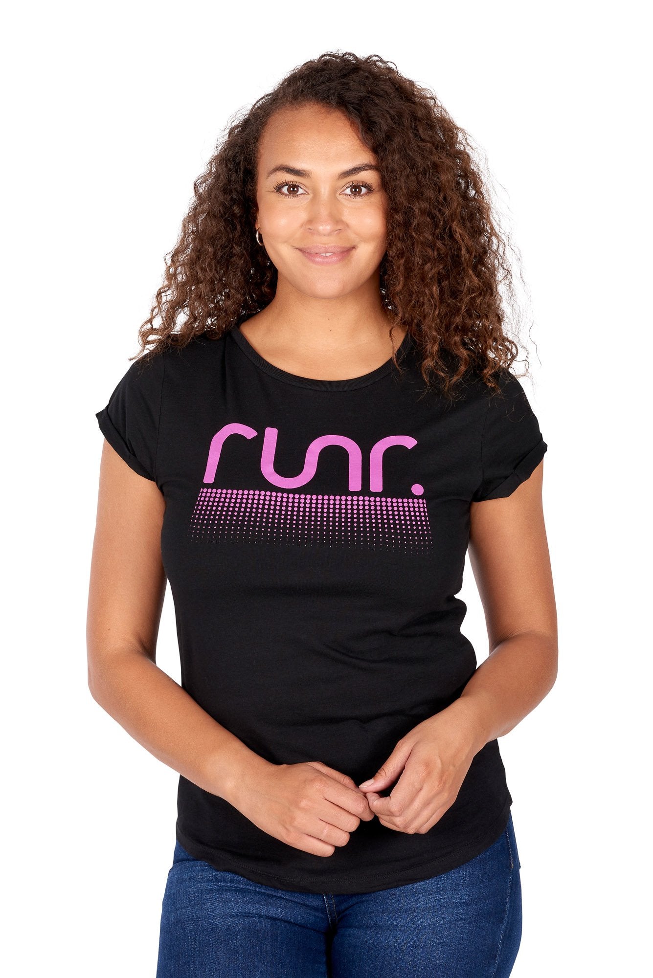 Women's Runr Energised T-Shirts black with magenta