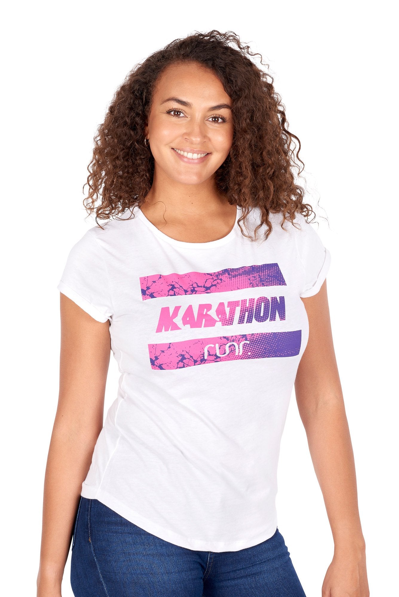 Women's Marathon Runr T-Shirt - Pink & Purple