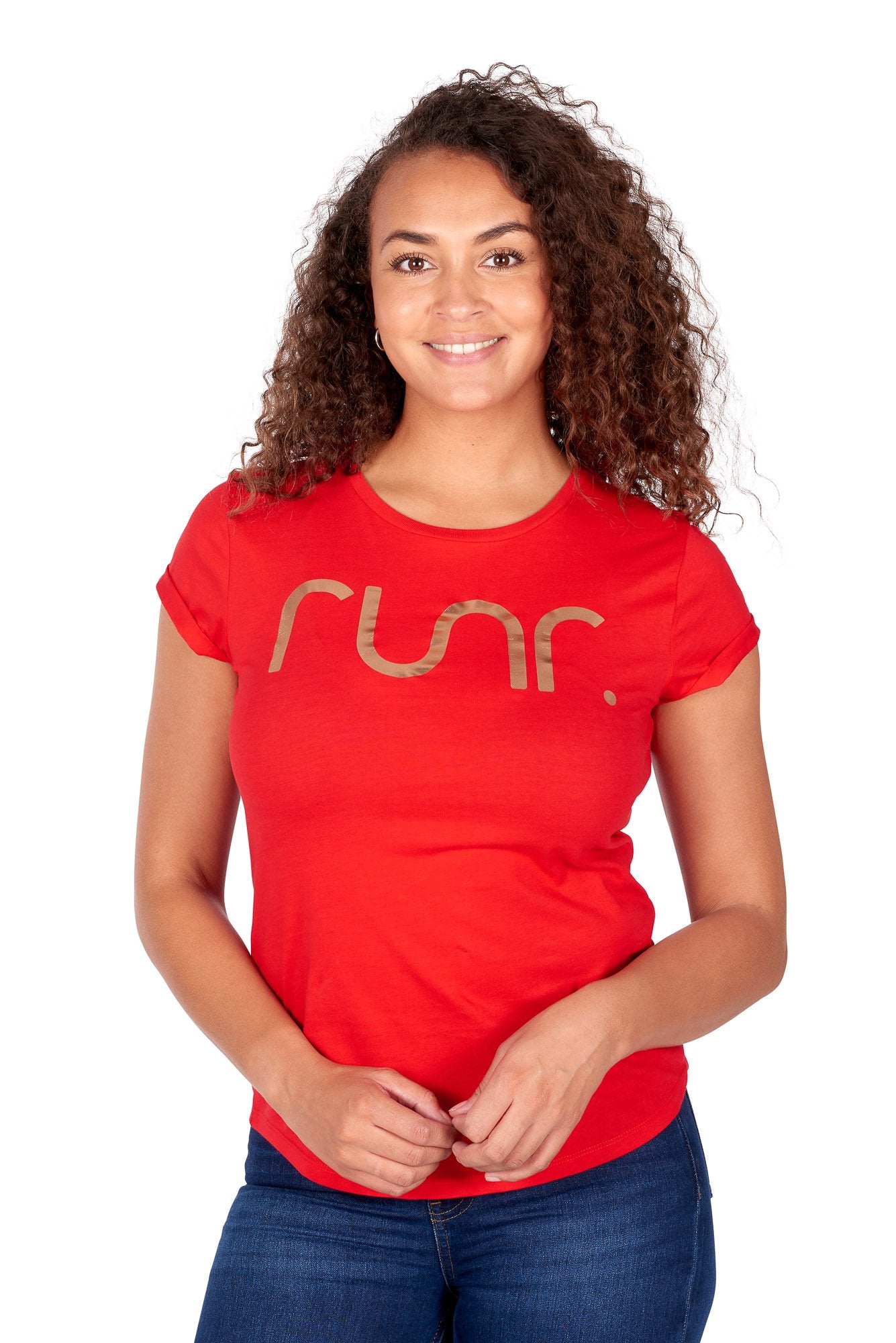Women's Rose Gold Runr T-Shirt - red