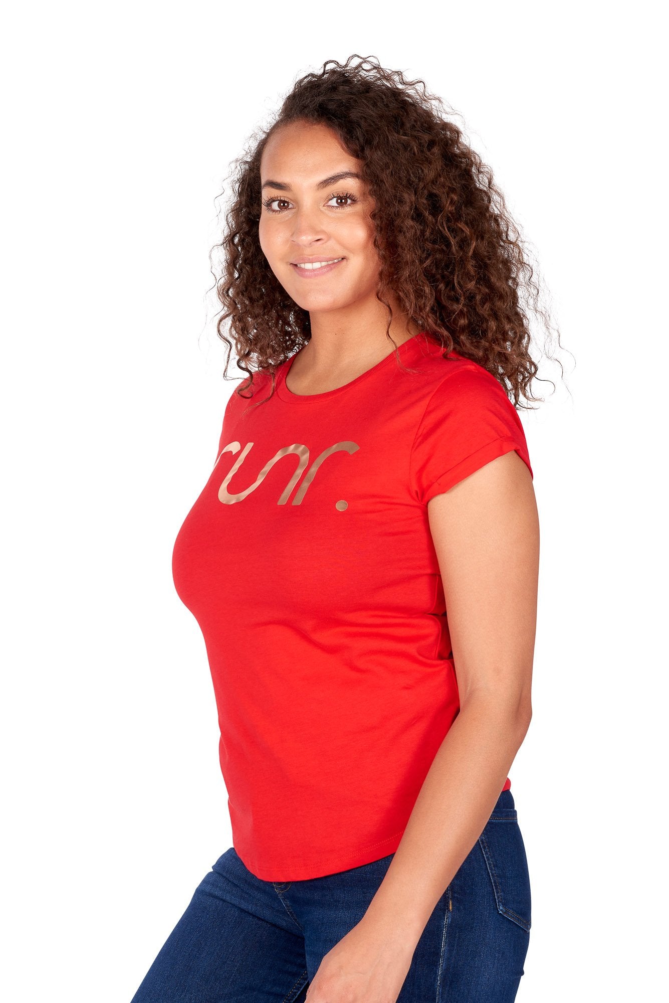 Women's Rose Gold Runr T-Shirt - red