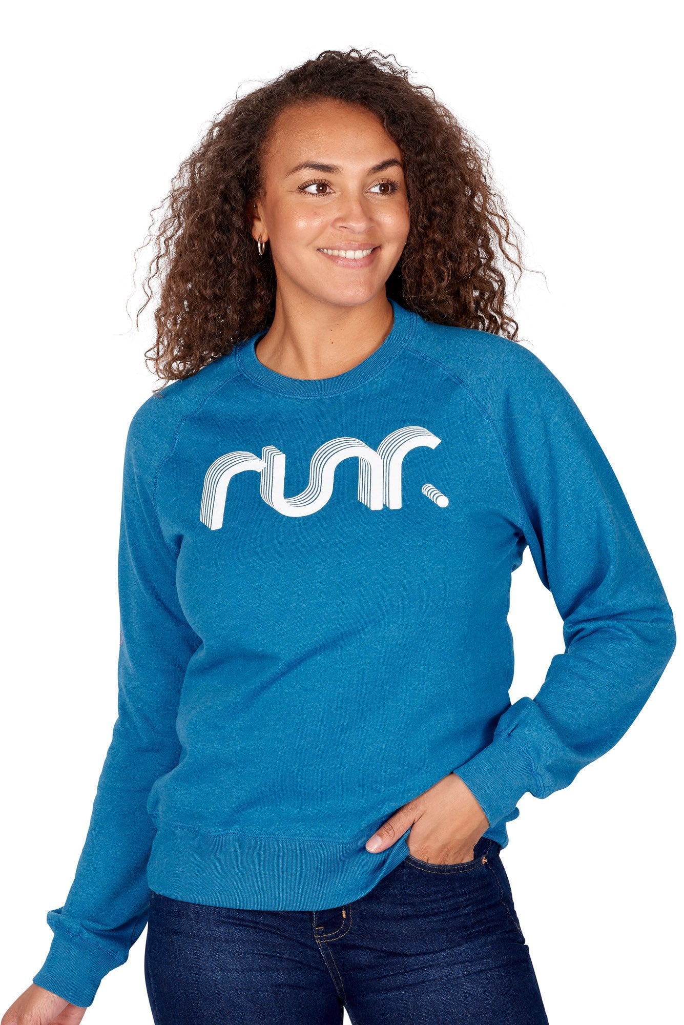 Women's Blue Retro Runr Jumper