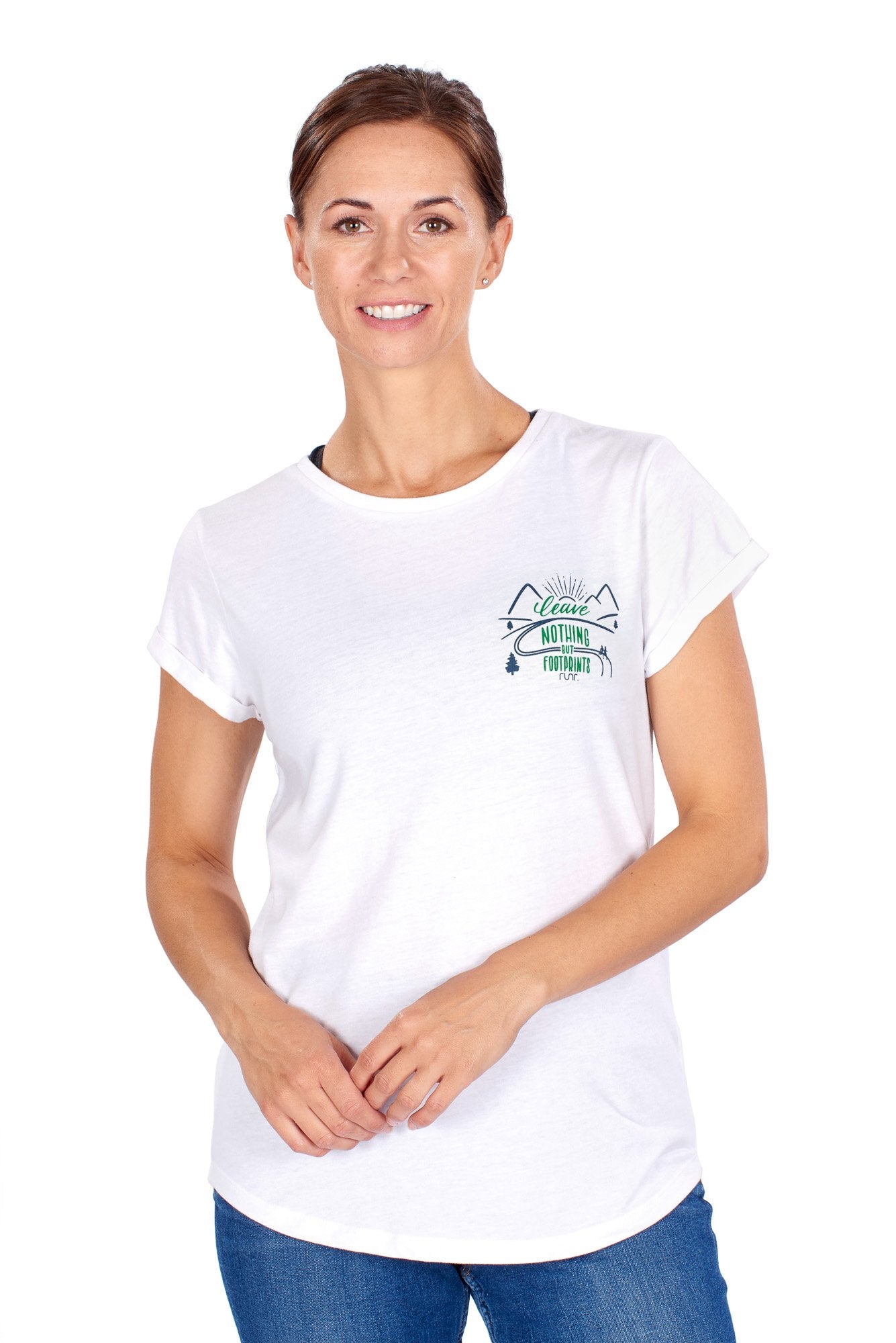 Women's 'Leave Nothing But Footprints' Runr T-Shirts - white
