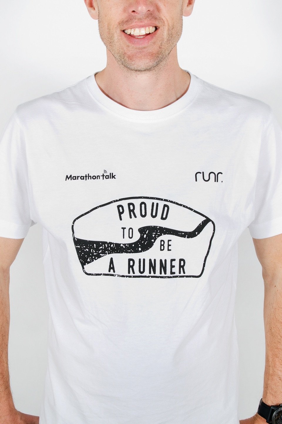 Men's Marathon Talk/Runr T-Shirts - White