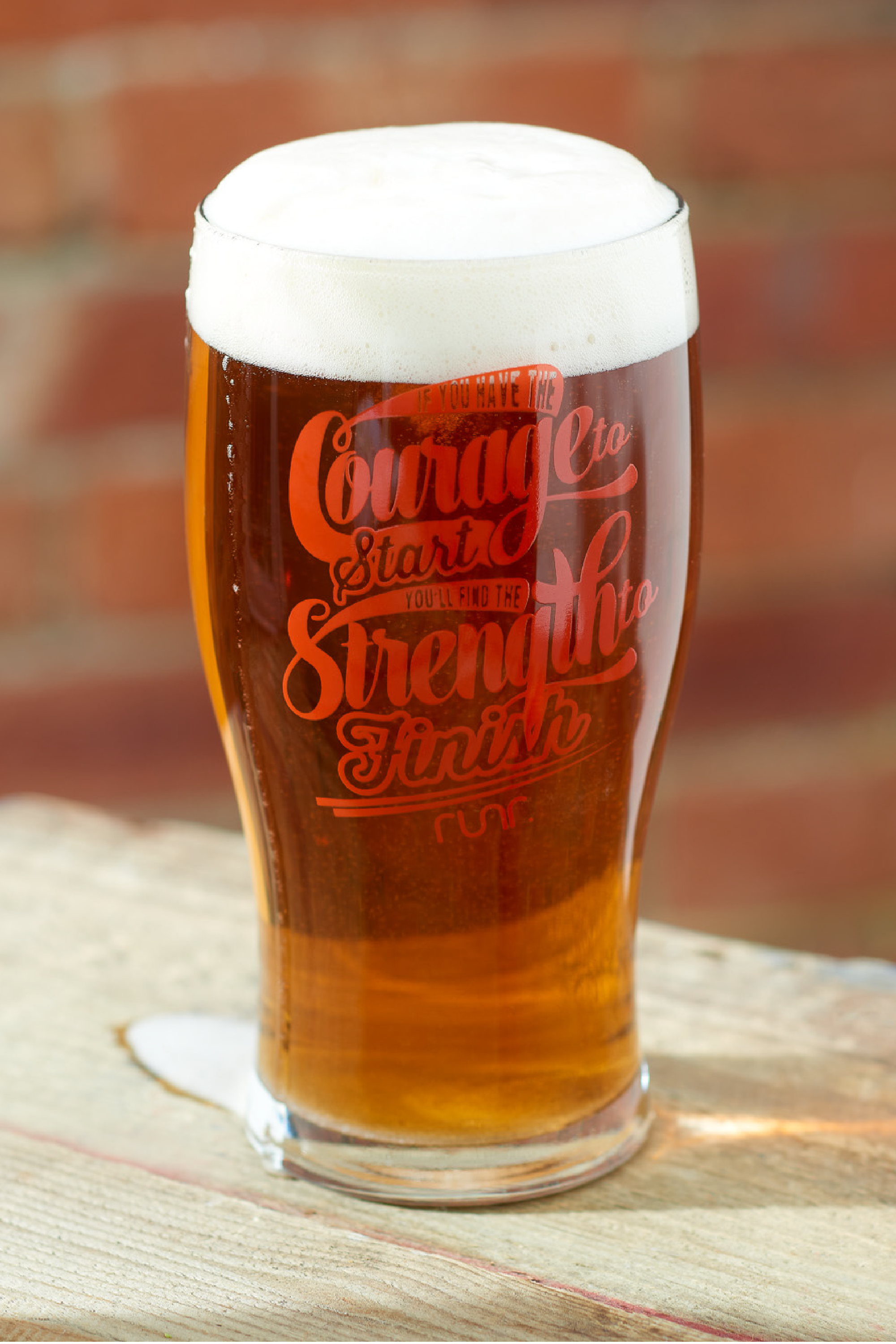 Courage To Start Pint Glass - Red