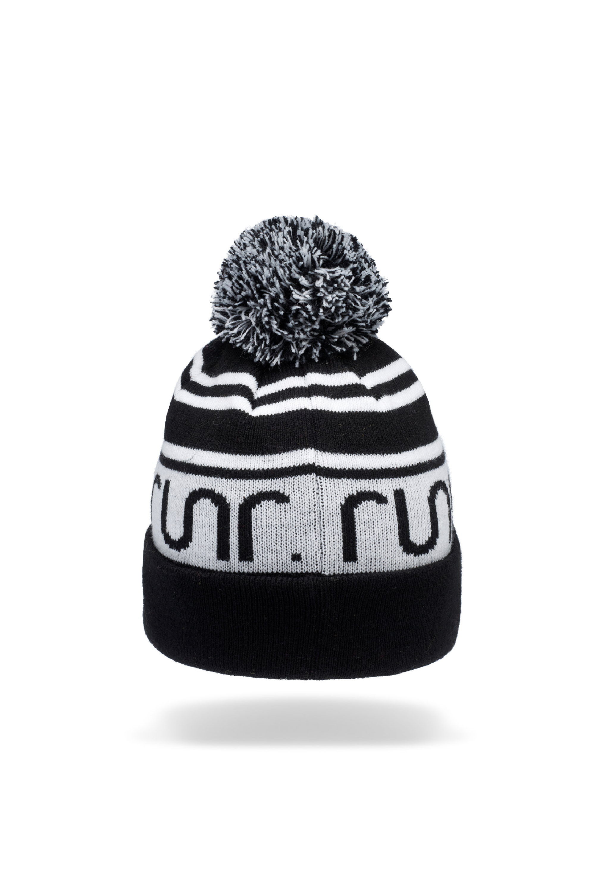 Runr Nordic Bobble Hat - Black & White