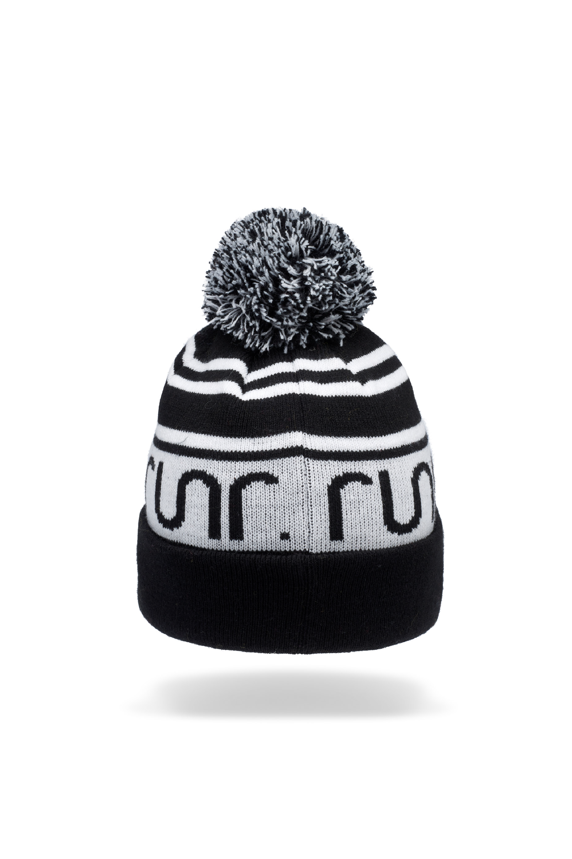 Runr Nordic Bobble Hat Black White - Main Image