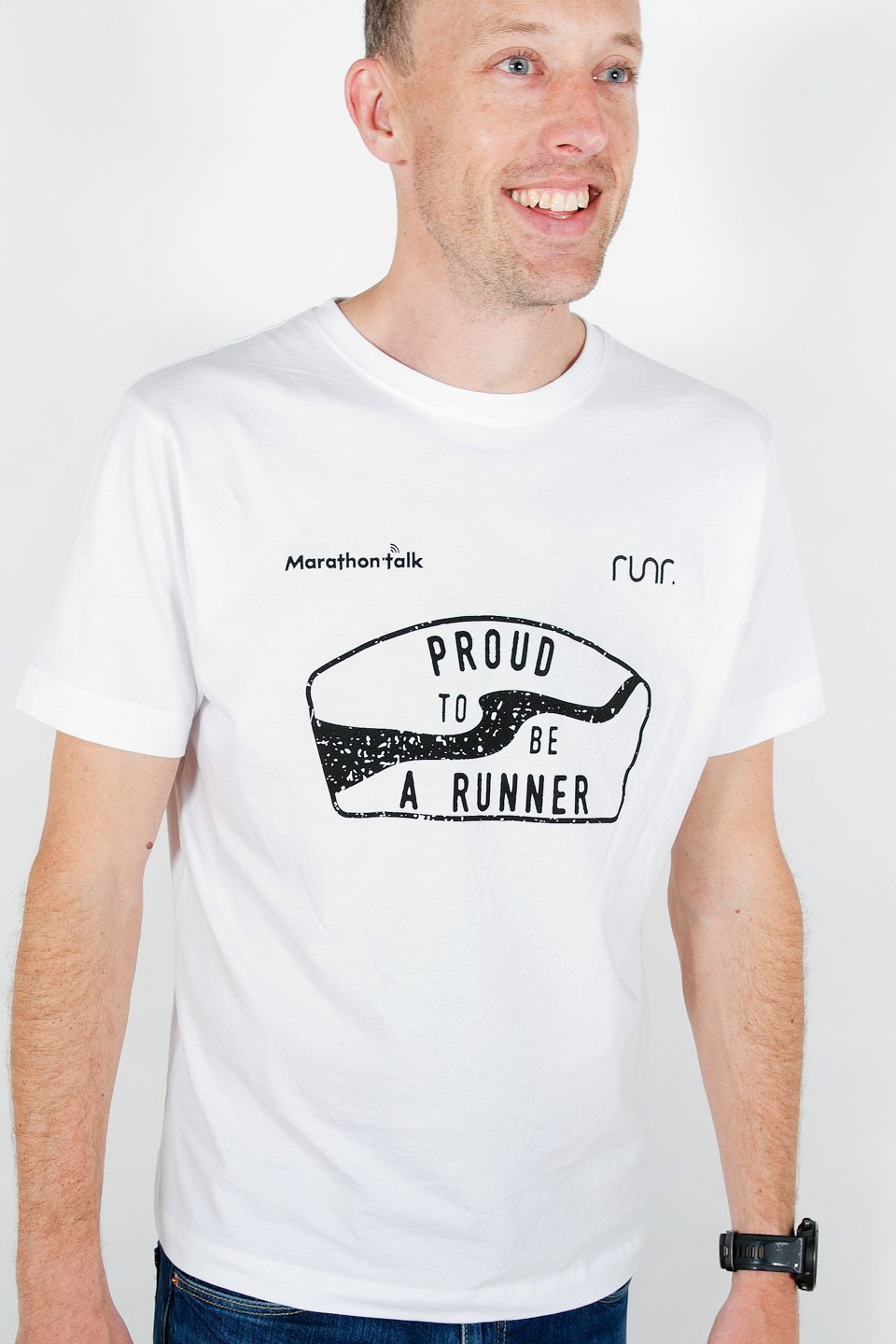 Men's Marathon Talk/Runr T-Shirts - White