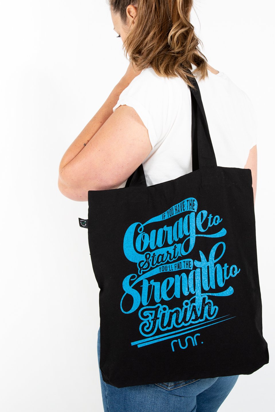Courage To Start Tote Bag Black/Blue