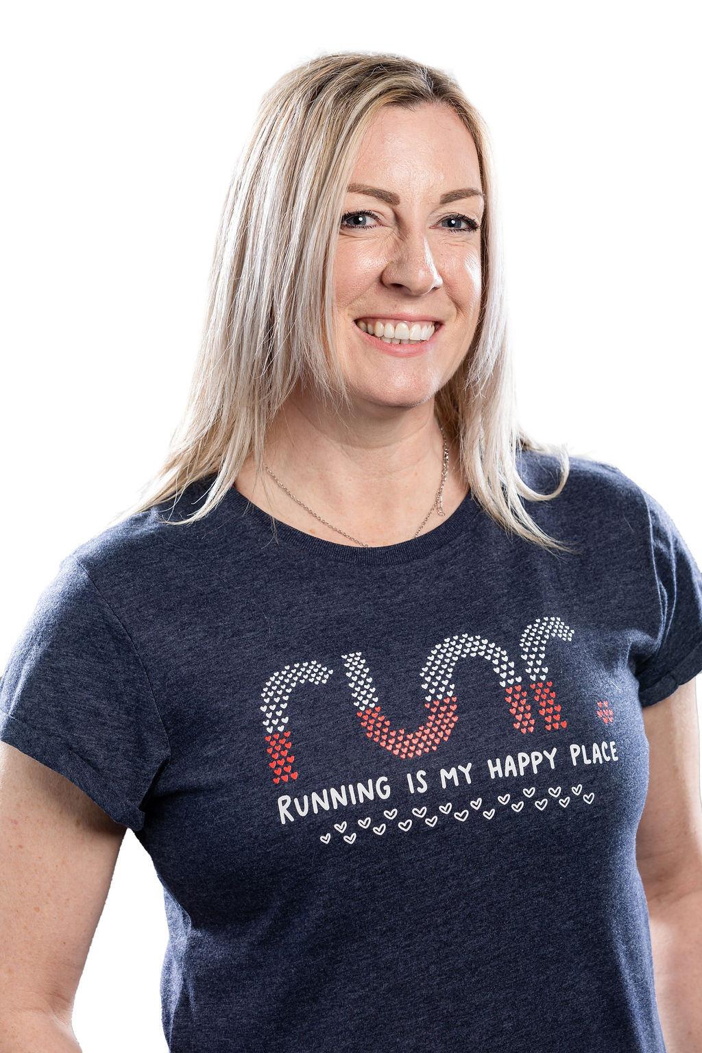 Women's Running Is My Happy Place T-Shirts - Navy